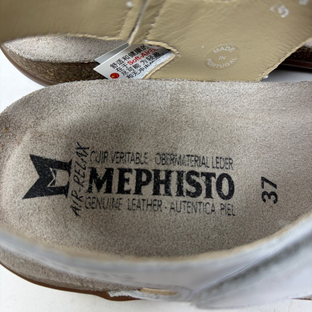 Mephisto Agave Sandals Womens Size 37 US 7 White Leather Silver Details NEW - Picture 6 of 9